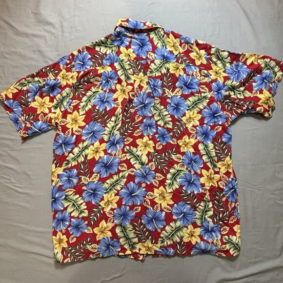 Reyn Spooner hawaiian Shirt Men’s XL Joe Kealoha's Red Blue Floral - Picture 6 of 6